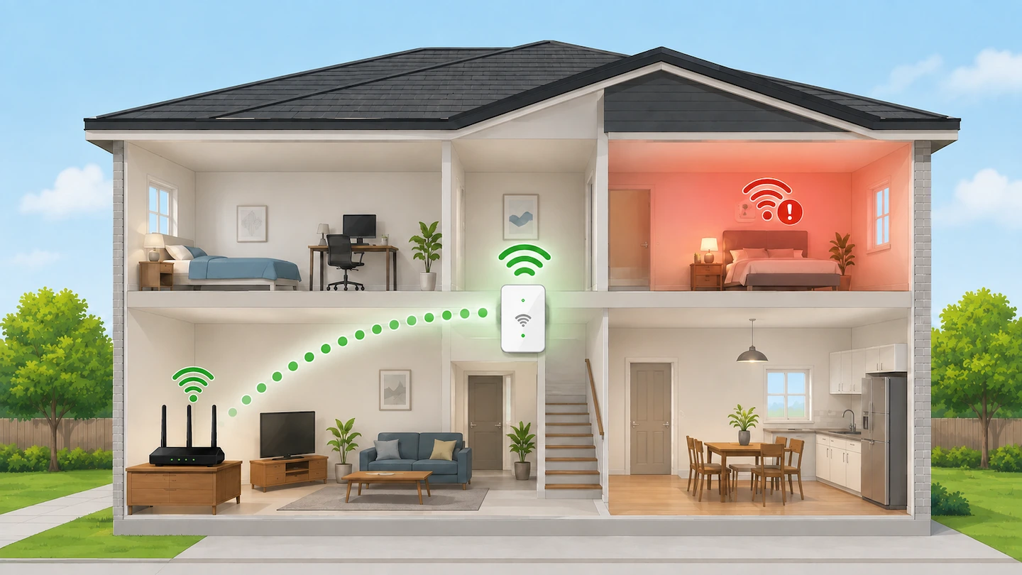 Where to put a Wi-Fi extender