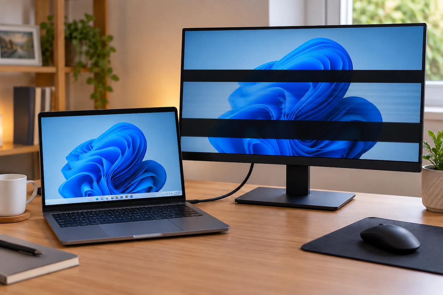 External monitor flickering while connected to a laptop