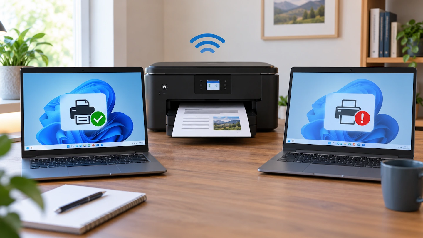Wireless printer works on one computer but not another